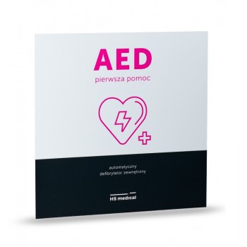 Tablica AED duża różowa